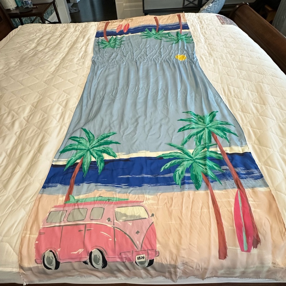 Kate Spade silk scarf  beach scene